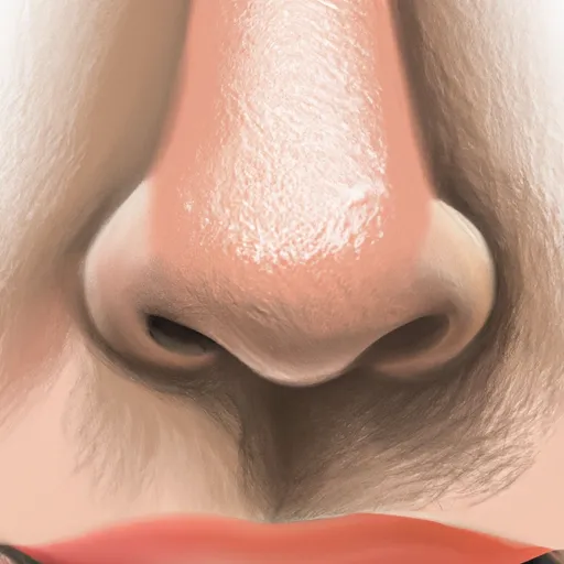 Bild av dragen vid näsan