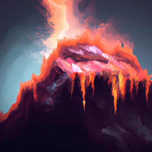 Bild av eldsprutande berg