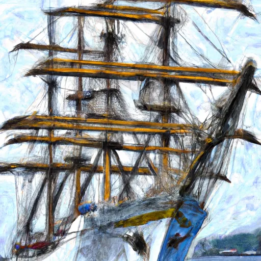Bild av flermastat segelfartyg