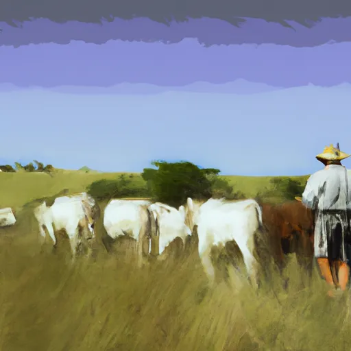 Bild av boskapsskötare på pampas