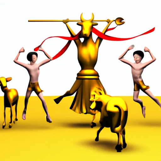 Bild av dans kring guldkalven