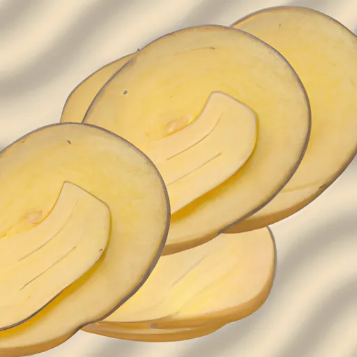 Bild av flottyrkokta tunna potatisskivor