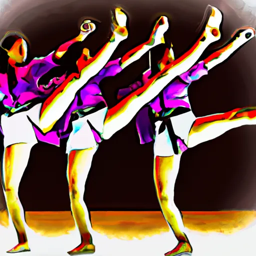 Bild av ensembledans med höga bensparkar
