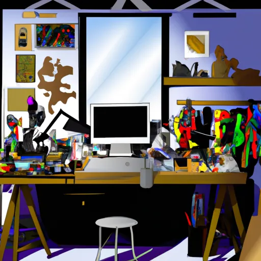 Bild av arbetsrum för konstnär