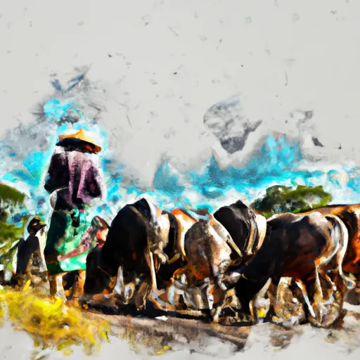 Bild av beriden boskapsskötare